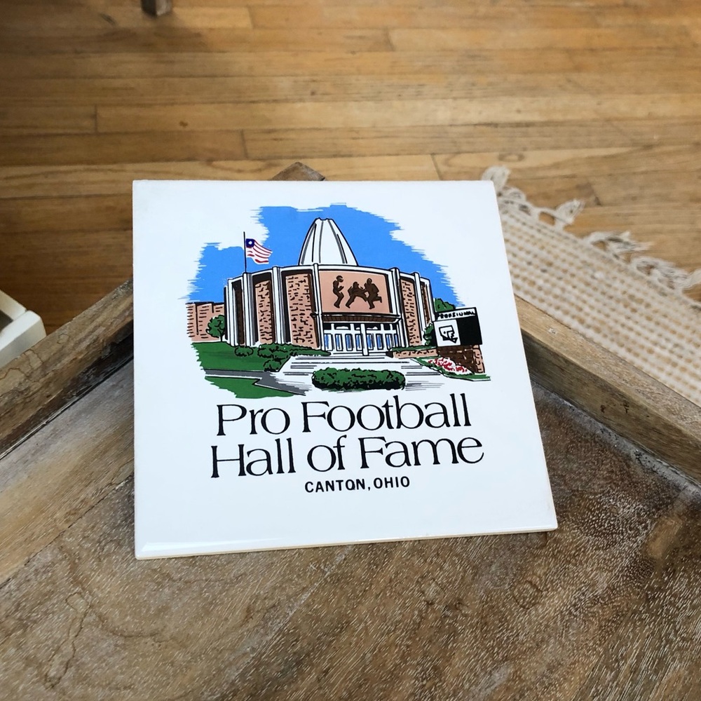 RARE Pro Football Hall of Fame Canton, OH Tile Hot Plate